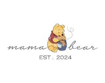Mama Bear Png, Winnie Balloon Mama Png, Winnie Mama Png, Winnie de Poeh Mama Png, Png voor sublimatie, Moederdag Png, moeder Png, Mama Png