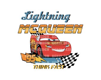 Cars Png, Lightning McQueen Png, Think Fast Cars Png, Diseño de sublimación de autos Png, Sólo Png, Archivo digital, Descarga instantánea