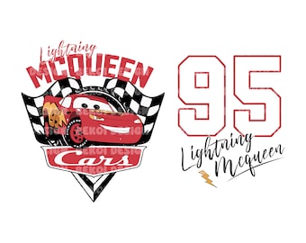 Two-Sided Cars Png, Lightning McQueen Png, Cars Shirt Png, Think Fast 95 Cars Png, Png Cars Sublimation Design, Digital File