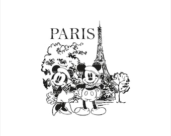 Mouse and Friends Couple In Paris Shirt, Mickey & Friends Svg, Family Vacation Png, Family Trip Svg, Magical Castle Png, Digital File