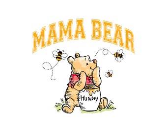 Winnie Balloon Mama Png, Winnie Mama Png, Winnie de Poeh Mama Png, Png voor sublimatie, Moederdag Png, moeder Png, Mama Png, alleen Png