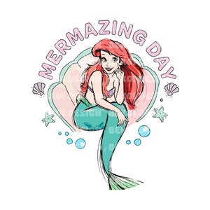 Mermazing Day, Ariel Png, Little Mermaid Png, Ariel Svg, Mermaid Clipart, Little Mermaid Png, Princess Png, Instant Download, Digital File