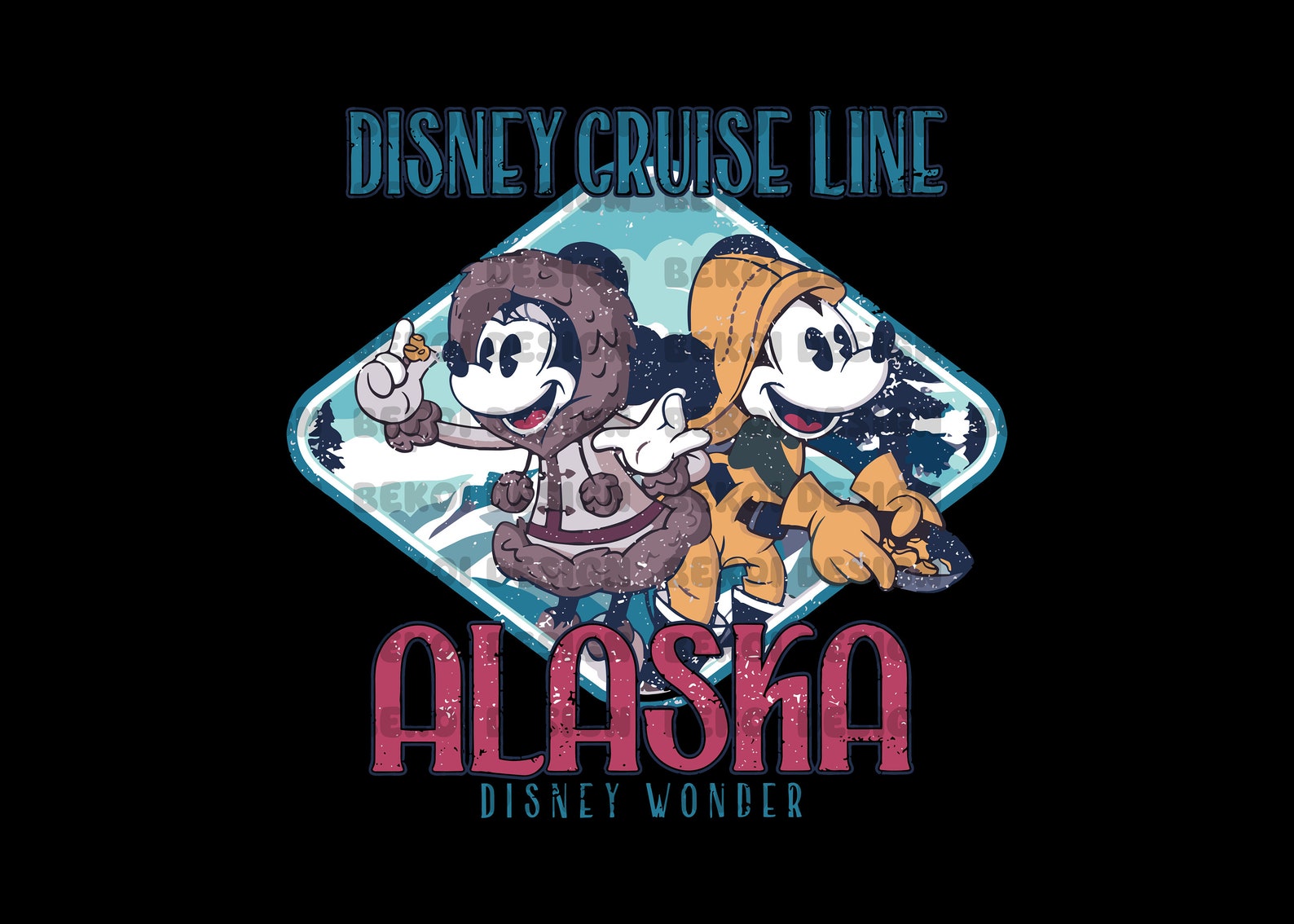 Retro Mouse and Friends Alaska Png, Cruise Line Alaska Wonder Png ...
