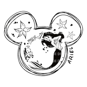 Ariel Png, Sirenita Png, Ariel Svg, Cricut Svg, Sirena Clipart, Sirenita Png, Princesa Png, Descarga Instantánea, Archivo Digital