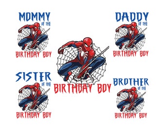 Spiderman Birthday Boy Png Svg, Spiderman Birthday Svg Png, Birthday Party Png, Family Birthday Design, Birthday Boy Png Svg