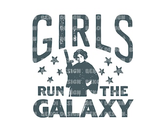 Retro Girls Run The Galaxy Png, Retro Star Wars Png, Princess Leia Png, Star Wars Clipart, Retro Princess Png, Digital File, Only Png