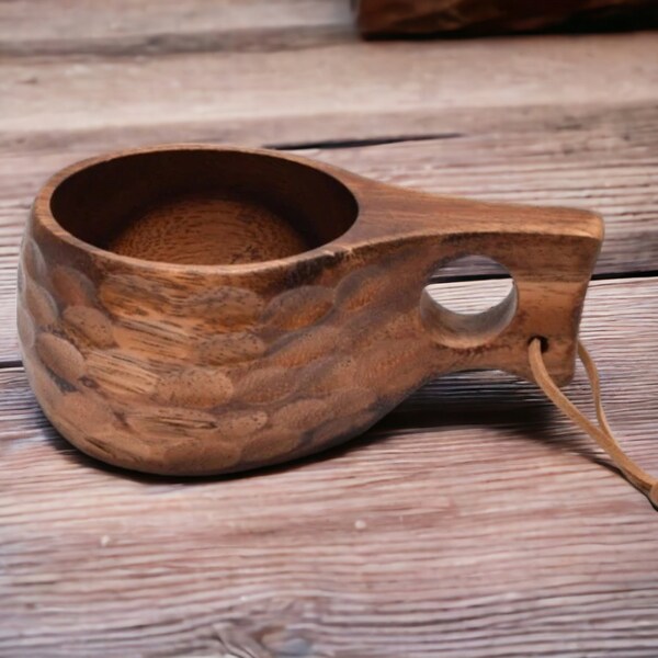 Finland Kuksa Wooden Coffee Mug, Wooden Tea Cup, Wooden Handmade Cup
