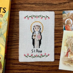 Catholic Cross Stitch Saint Catholic Homeschool St Rose Cross Stitch St Rose of Lima Catholic Gift Saint Rose Cross Stitch Pattern PDF