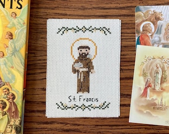 Catholic Cross Stitch Saint Catholic St Francis of Assisi Cross Stitch Liturgical Homeschool Kid Catholic Gift Cross Stitch Pattern PDF