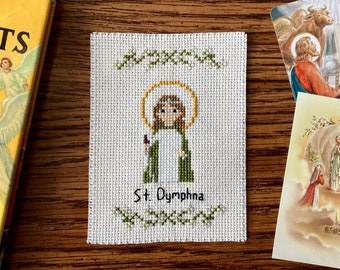 Catholic Cross Stitch Saint Catholic Homeschool St Dymphna Cross Stitch Liturgical Homeschool Kids Catholic Gift Cross Stitch Pattern PDF