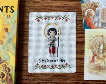 Catholic Cross Stitch Saint Catholic Homeschool St Joan of Arc Cross Stitch Liturgical Homeschool Kid Catholic Gift Cross Stitch Pattern PDF