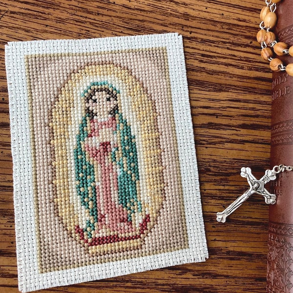 Punto de cruz católico Punto de cruz de María católica Patrón de punto de cruz de Nuestra Señora de Guadalupe Punto de cruz de Santa católica María Guadalupe PDF