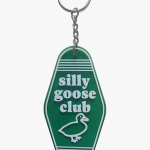 Silly Goose Club Keychain - Funny Gift under 15 - Perfect funny gift for birthday, anniversary silly goose club resin retro keychain