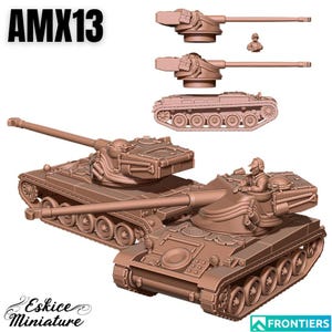 AMX13 Tank, Modern Armored Military Vehicle, Scale 15mm, 20mm, and 28mm, WW2, Historical Wargame Miniature, AMX13 Tank