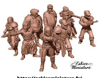 9 Scavenger Mercenaries, 3D Print 35mm or 40mm for SW Legion and SW Shatterpoint Board Game