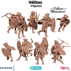 8 Roman Light Infantry (Velites), Antiquity, 15mm, 20mm, and 28mm, Historical Wargame