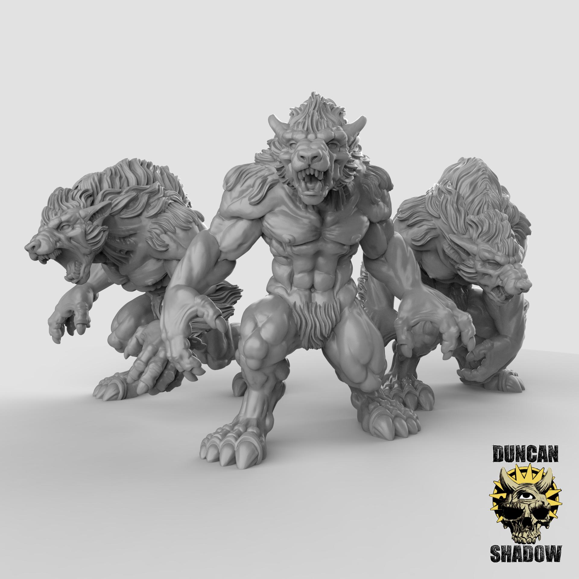 Loups-garous, Miniature en résine pour Jeu Donjon et Dragon, Jeu de Table, Wargame, Figurine D&D, Échelle 28 mm ou 32 mm