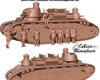 Tanque Súper Pesado Francés FCM 2C, Segunda Guerra Mundial, Escala 15mm, 20mm y 28mm, WW2, Juego de guerra histórico