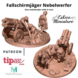 German Multiple Rocket Launcher Nebelwerfer, World War II, Scale 15mm, 20mm, and 28mm, WW2, Historical Wargame