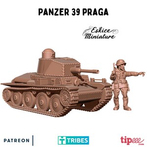 Czechoslovak Light Tank Panzer 39 Praga, World War II, Scale 15mm, 20mm, and 28mm, WW2, Historical Wargame