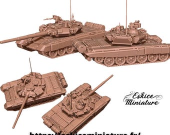 Russian T-90 Tank, Russian Military Vehicle, Scale 15mm, 20mm, and 28mm, Modern Wargame Miniature