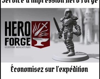 Service d'Impression de Miniatures Hero Forge,  Figurines Donjons et Dragons, Commandez votre Figurine Hero Forge en France, Impression 3D