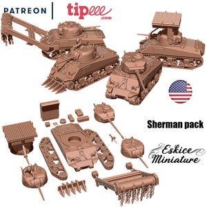 M4 Sherman Tank, World War II, Scale 15mm, 20mm, and 28mm, WW2, Historical Wargame