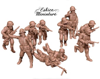 WW2 German Afrika Korps Rifle Infantry Squad by Eskice Miniatures