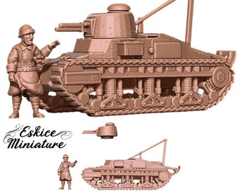 Maquette Militaire 1/87 SSMODEL Renault FT Light Tank Français - échelle HO - En Résine - Neuve