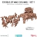 Set 10 Figurines Civils WW2 Avec Charrette, Mule, Vélo - Miniatures 1:72 Ou 1:76