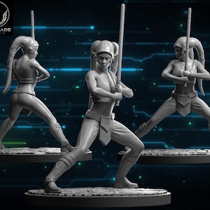 SW Aayla Secura, 35mm und 40mm 3D-Druck für SW Legion und SW Shatterpoint Board Game, Wargame