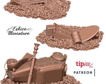 3 miejskie barykady z gruzem, budynek z II wojny światowej, skala 15 mm, 20 mm i 28 mm, II wojna światowa, historyczna gra wojenna