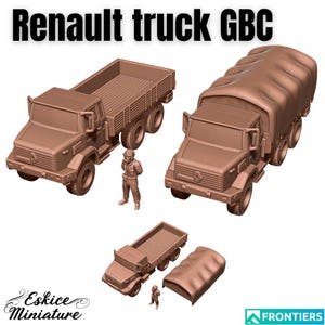 Renault GBC Truck, French Military Vehicle, 15mm, 20mm, and 28mm Scale, Modern Wargame Miniature