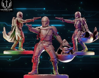 SW Mandalorian, Impression 3D 35mm et 40mm pour Jeu de Plateau SW Legion et SW Shatterpoint, Wargame