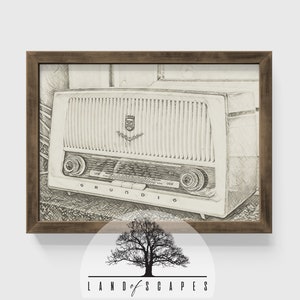 Classic Radio Sketch Look Art | Vintage Radios and Home Devices Print | Unique Home Wall Decor Design | PRINTABLE DOWNLOAD