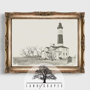 Vintage Nautical Print | Lighthouse Sketch | Lighthouse Print | Coastal Vintage Art | DIGITAL DOWNLOAD