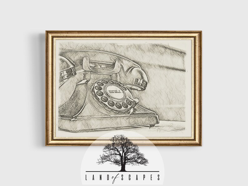 Vintage Telephone Print Old Phone Art Classic Home Art DIGITAL DOWNLOAD ...