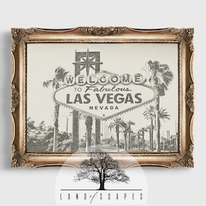 Insegna classica di Las Vegas / Design Las Vegas in stile vintage / Arte del design dell'insegna Old School Vegas Strip / SCARICA STAMPA