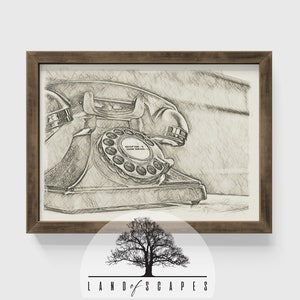 Vintage Telephone Print | Old Phone Art | Classic Home Art | DIGITAL DOWNLOAD