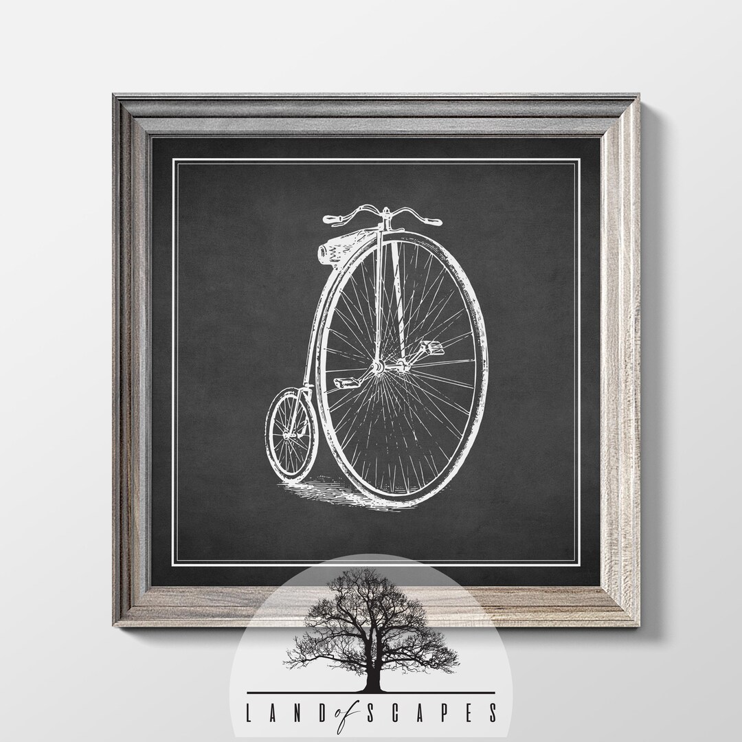 Penny Farthing Bicycle Art Print: Vintage Transportation Design ...