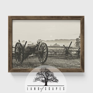 Classic Cannon Antique Print | Vintage Look Cannon in a Field Art | Unique Rustic Cannon Design | PRINTABLE DOWNLOAD