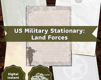 Printable Letter Set | Military Stationery | Army Green Camo Style | Long Distance Couple Gift | Instant Download