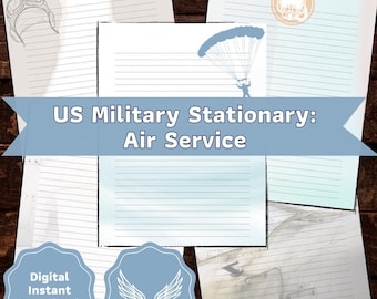 Printable Letter Writing Paper Set | Military Romance Stationery | Long Distance Couple Gift | Instant Download