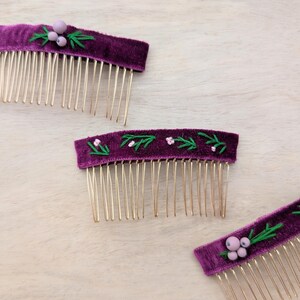 Fall Flower Hair Accessories for Autumn Style Hair Combs with Velvet For Bridesmaids Hair Style with Handmade Whimsical Touch
