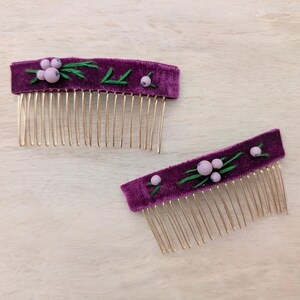 Fall Flower Hair Accessories for Autumn Style Hair Combs with Velvet For Bridesmaids Hair Style with Handmade Whimsical Touch