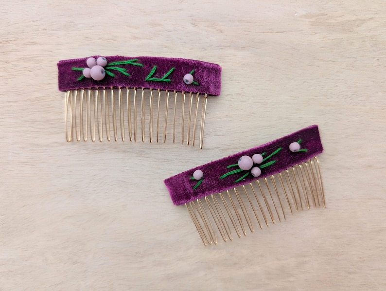 Fall Flower Hair Accessories for Autumn Style Hair Combs with Velvet For Bridesmaids Hair Style with Handmade Whimsical Touch