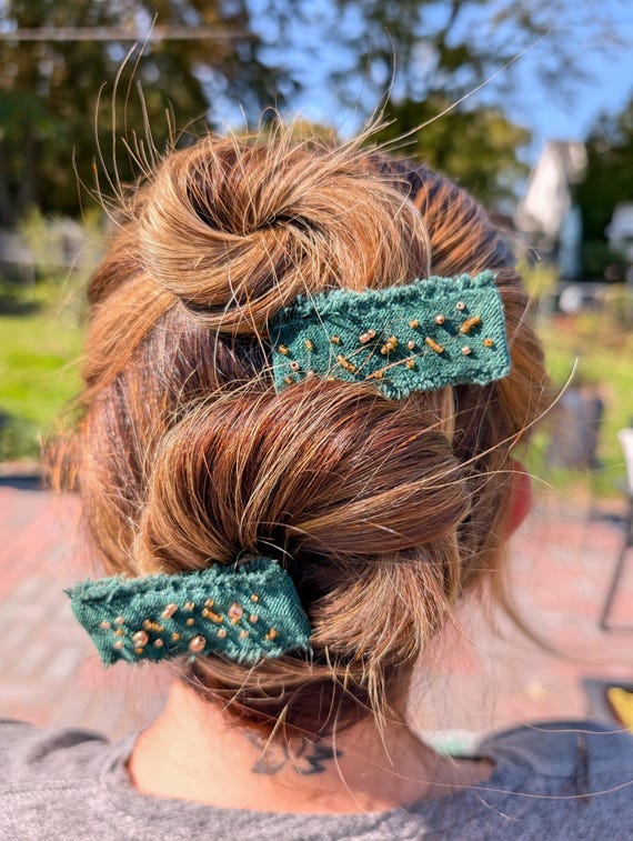 Handcrafted Beaded Hair Accessory - Green and Brown Amazon.com : Kercisbeauty Green Beads Headpiece with  main image 2
