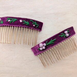 Fall Flower Hair Accessories for Autumn Style Hair Combs with Velvet For Bridesmaids Hair Style with Handmade Whimsical Touch