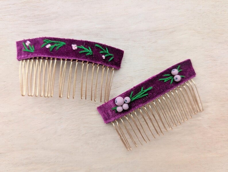 Fall Flower Hair Accessories for Autumn Style Hair Combs with Velvet For Bridesmaids Hair Style with Handmade Whimsical Touch