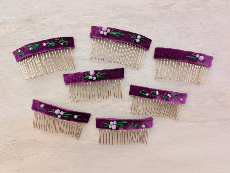 Fall Flower Hair Accessories for Autumn Style Hair Combs with Velvet For Bridesmaids Hair Style with Handmade Whimsical Touch